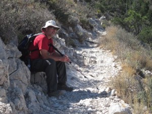 sitting on the trail